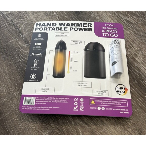 Tech Squared Power Bank with Hand Warmer (2 Pack) - Picture 2 of 2